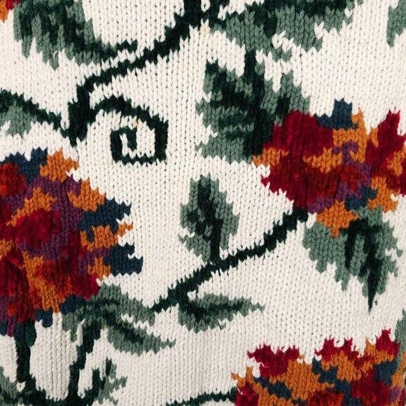 Vintage Nuggets Sweater Womens Size Medium Floral Flowers Shoulder Pads - Picture 2 of 8